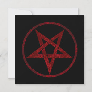 Red Djävulen Pentagram Julkort
