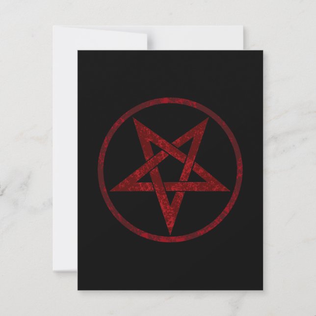 Red Djävulen Pentagram Julkort (Framsida)
