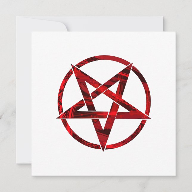 Red Djävulen Pentagram Julkort (Framsida)