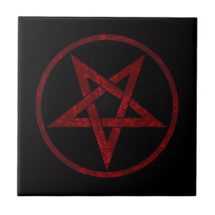 Red Djävulen Pentagram Kakelplatta