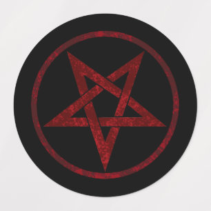 Red Djävulen Pentagram Klistermärke