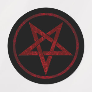 Red Djävulen Pentagram Klistermärke
