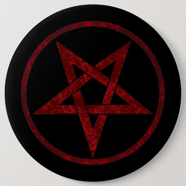 Red Djävulen Pentagram Knapp (Framsida)