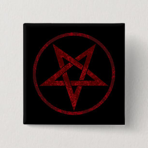 Red Djävulen Pentagram Knapp