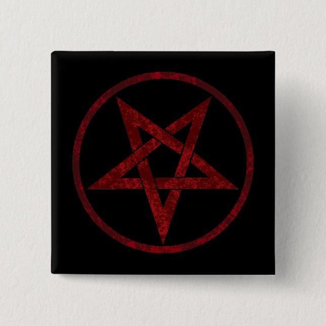 Red Djävulen Pentagram Knapp (Framsida)
