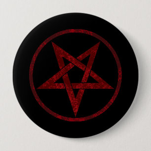 Red Djävulen Pentagram Knapp