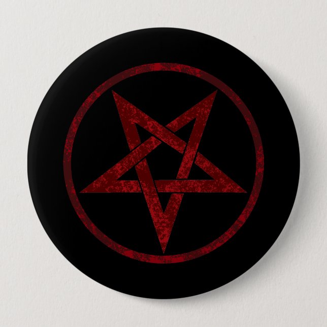 Red Djävulen Pentagram Knapp (Framsida)