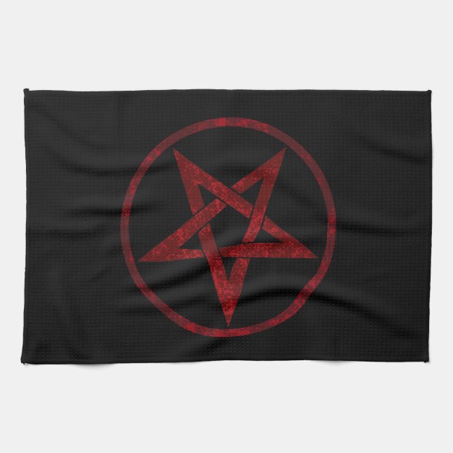 Red Djävulen Pentagram Kökshandduk (Horisontell)