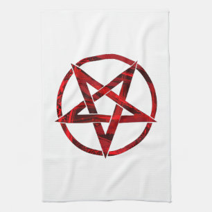 Red Djävulen Pentagram Kökshandduk