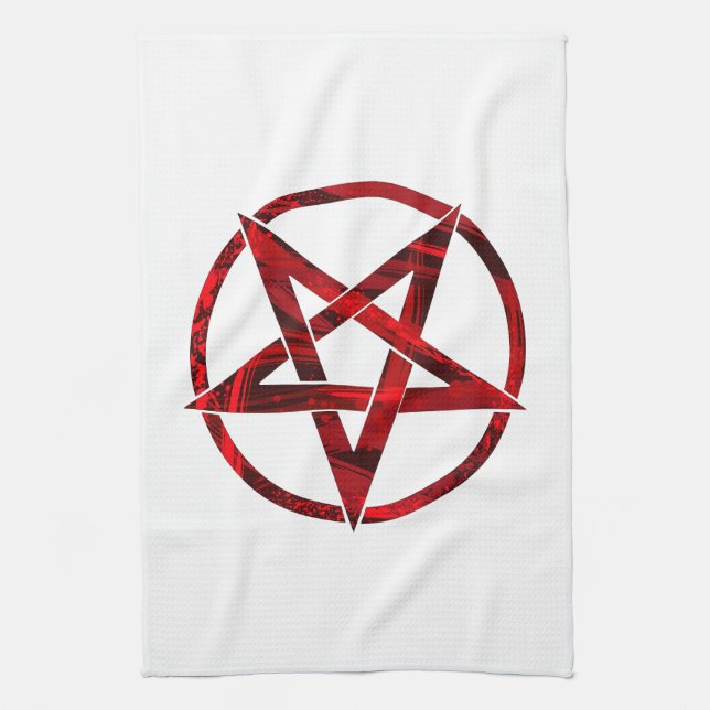 Red Djävulen Pentagram Kökshandduk (Vertikal)