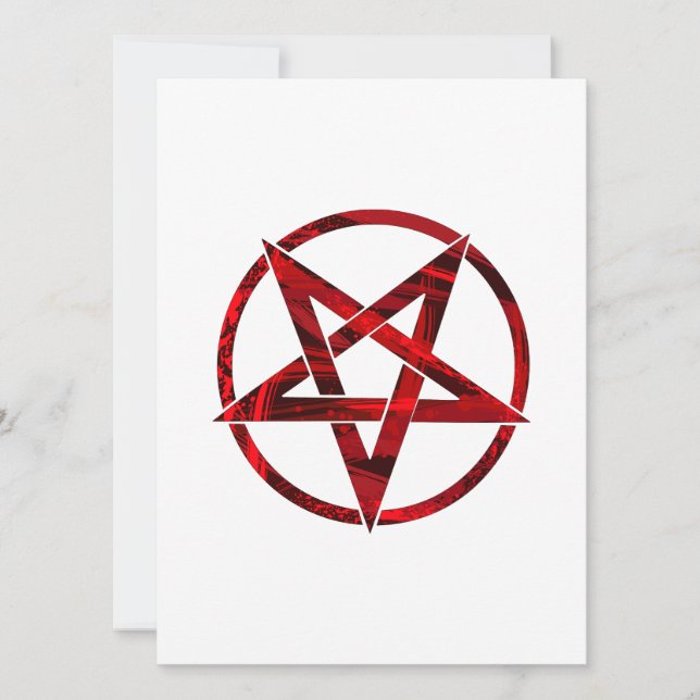 Red Djävulen Pentagram Kort (Framsida)
