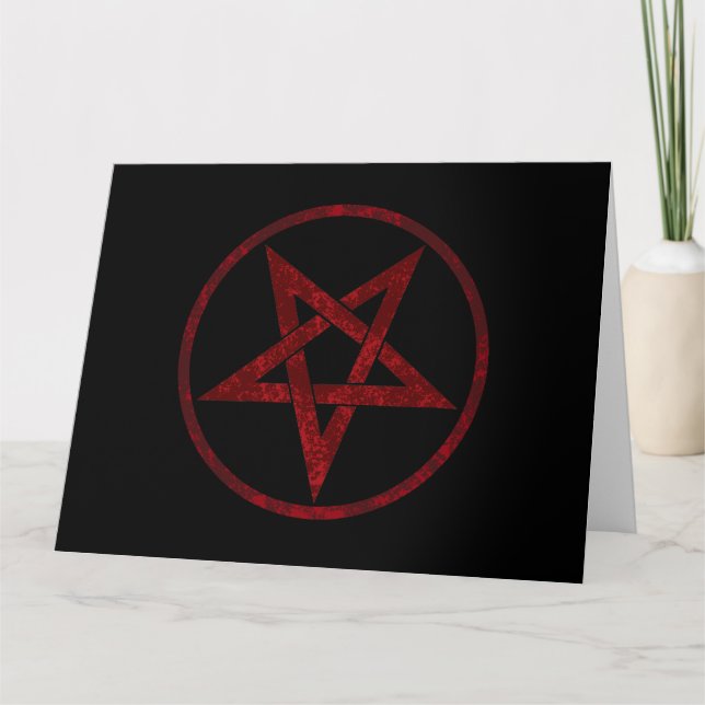 Red Djävulen Pentagram Kort (Framsida)