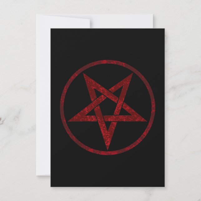 Red Djävulen Pentagram Kort (Framsida)