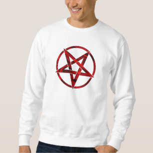 Red Djävulen Pentagram Lång Ärmad Tröja