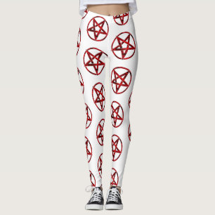 Red Djävulen Pentagram Leggings