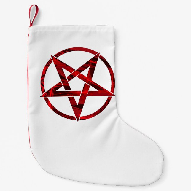 Red Djävulen Pentagram Liten Julstrumpa (Framsidan)