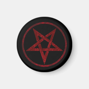 Red Djävulen Pentagram Magnet