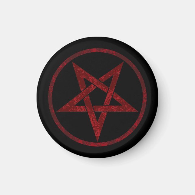 Red Djävulen Pentagram Magnet (Framsidan)