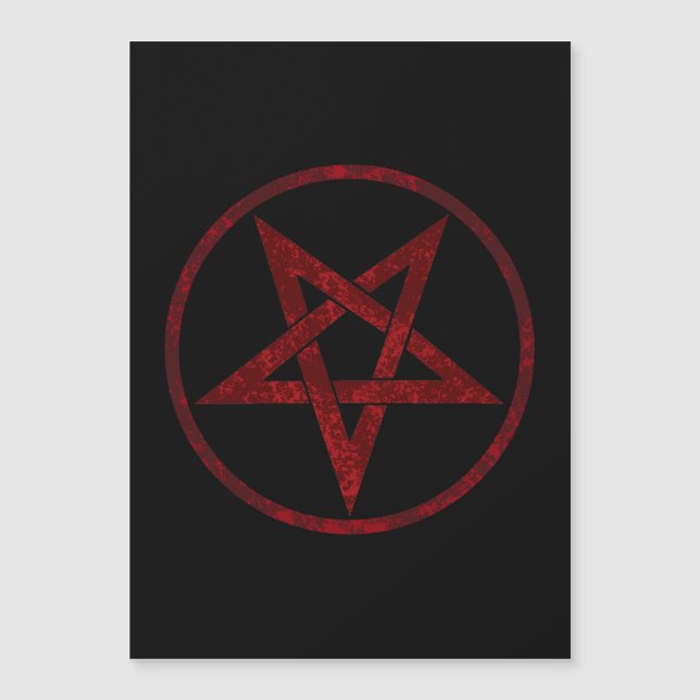 Red Djävulen Pentagram Magnetisk Inbjudningskort (Framsida)