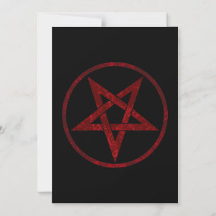 Red Djävulen Pentagram Magnetisk Inbjudningskort