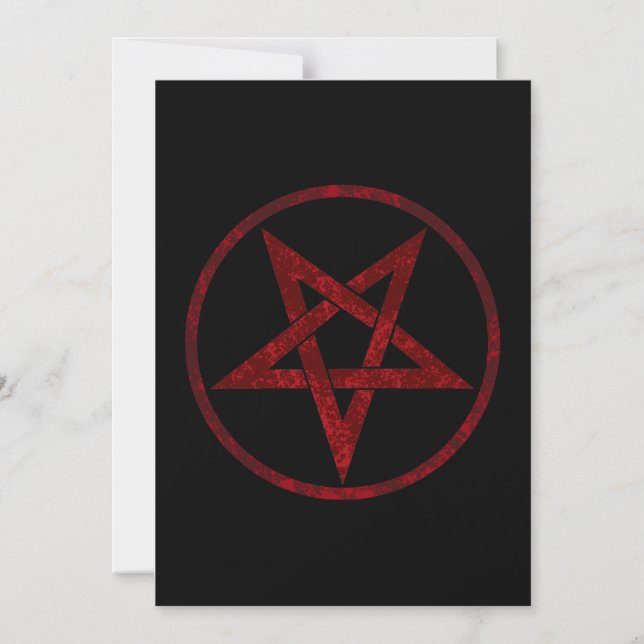 Red Djävulen Pentagram Magnetisk Inbjudningskort (Framsida)