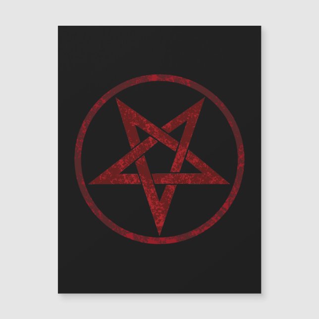 Red Djävulen Pentagram Magnetisk Inbjudningskort (Framsida)