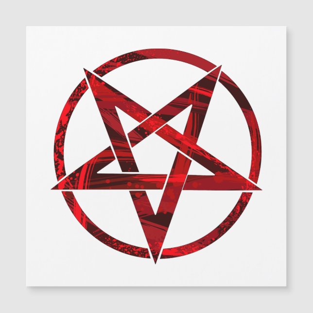 Red Djävulen Pentagram Magnetisk Inbjudningskort (Framsida)