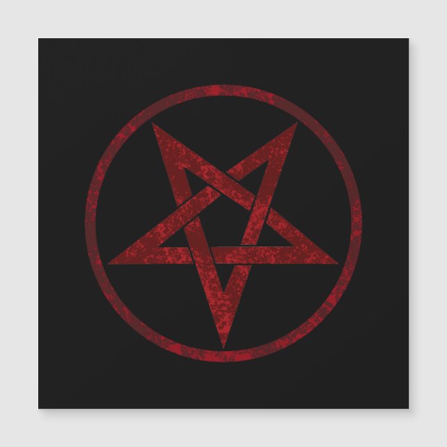 Red Djävulen Pentagram Magnetisk Inbjudningskort (Framsida)
