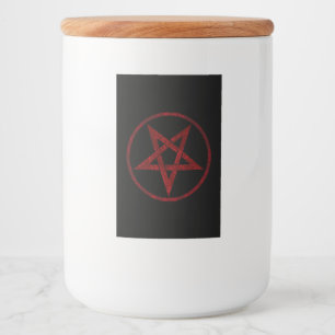 Red Djävulen Pentagram Mat Etikett