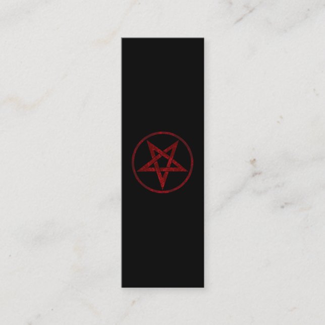 Red Djävulen Pentagram Mini Visitkort (Framsida)