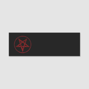 Red Djävulen Pentagram Namnbricka