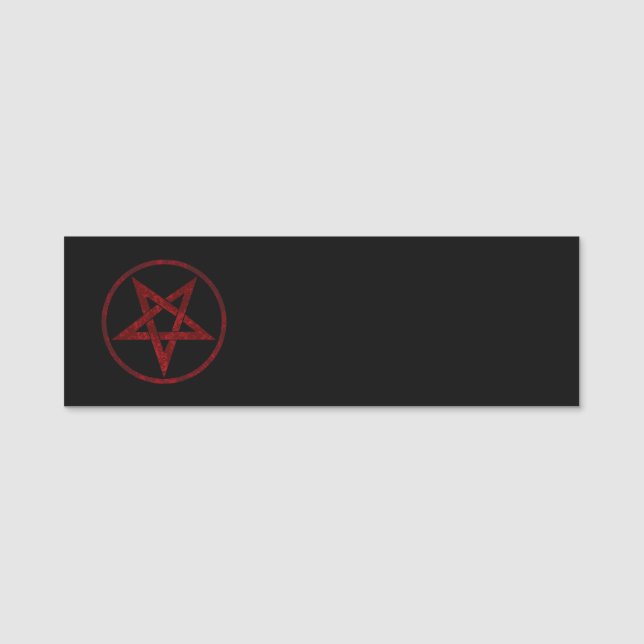 Red Djävulen Pentagram Namnbricka (Framsida)