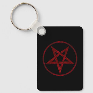 Red Djävulen Pentagram Nyckelring