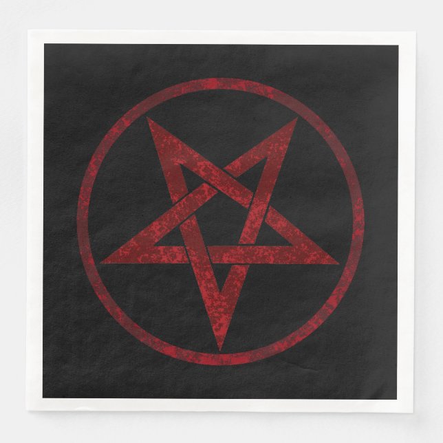 Red Djävulen Pentagram Pappersservett (Framsida)