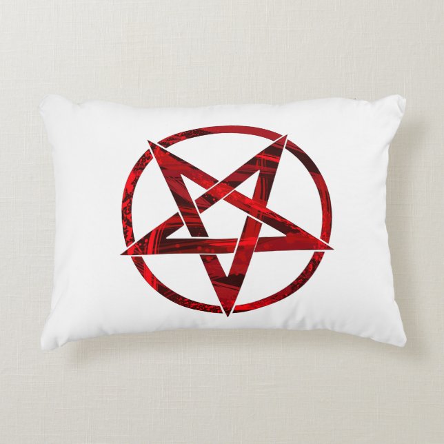 Red Djävulen Pentagram Prydnadskudde (Framsidan)