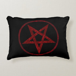 Red Djävulen Pentagram Prydnadskudde