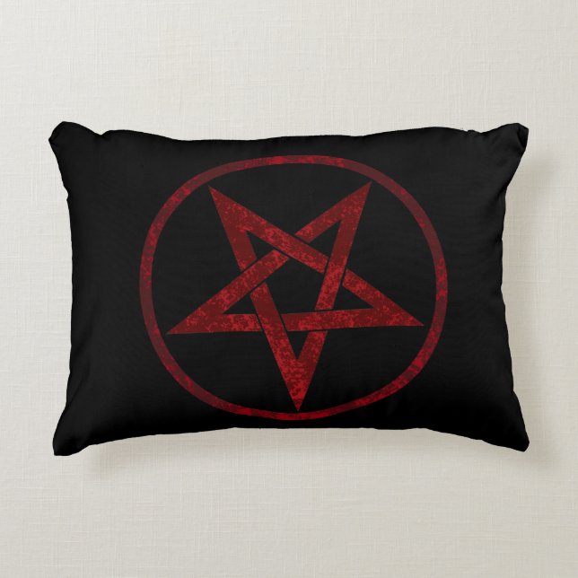Red Djävulen Pentagram Prydnadskudde (Framsidan)