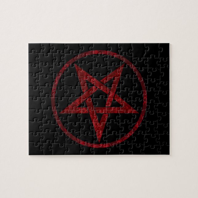 Red Djävulen Pentagram Pussel (Horisontell)