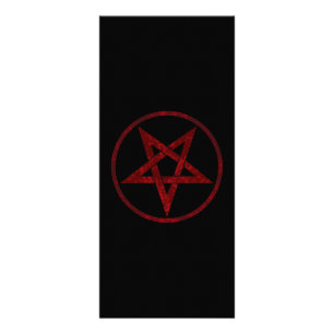 Red Djävulen Pentagram Reklamkort
