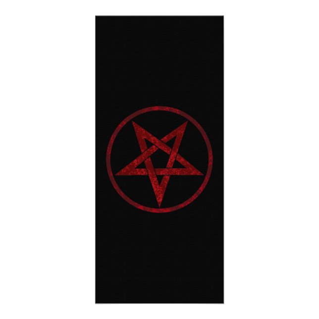 Red Djävulen Pentagram Reklamkort (Framsidan)