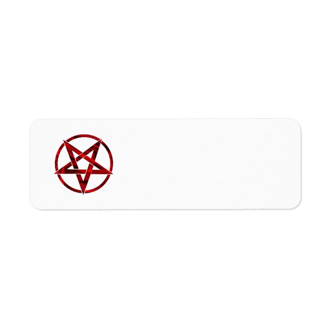 Red Djävulen Pentagram Returadress Etikett (Framsidan)