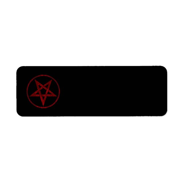 Red Djävulen Pentagram Returadress Etikett (Framsidan)