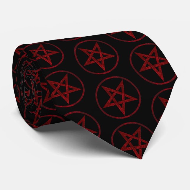 Red Djävulen Pentagram Slips (Rullad)