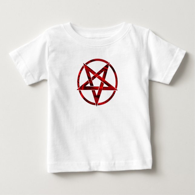 Red Djävulen Pentagram T Shirt (Framsida)