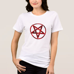Red Djävulen Pentagram T Shirt
