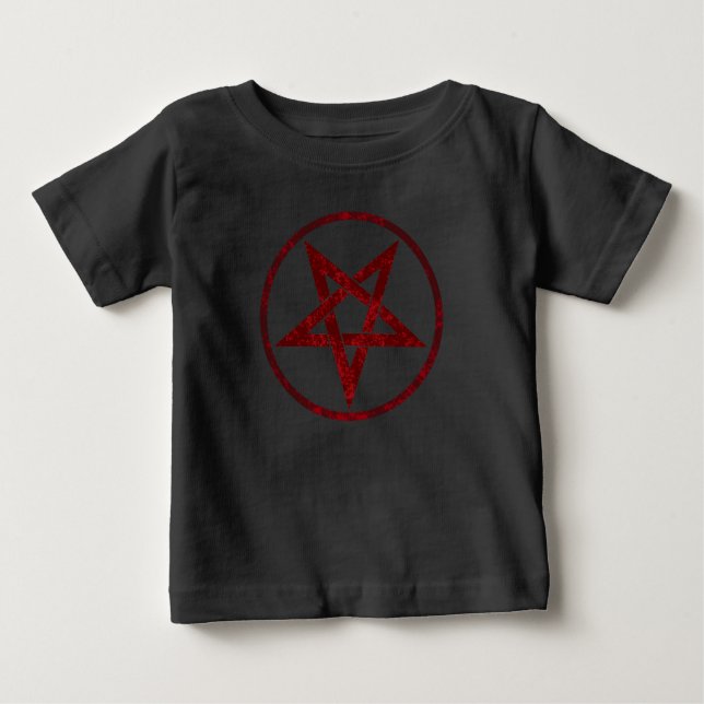 Red Djävulen Pentagram T Shirt (Framsida)