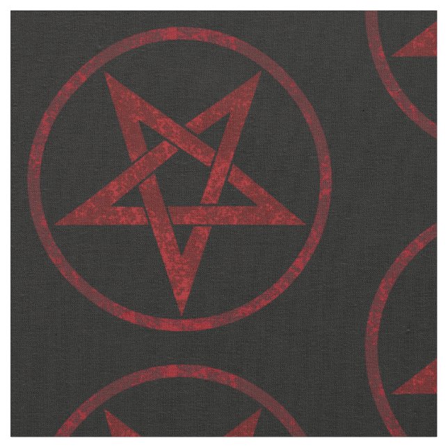 Red Djävulen Pentagram Tyg (Närbild)