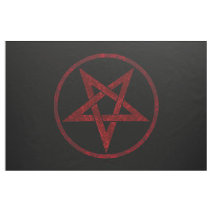 Red Djävulen Pentagram Tyg