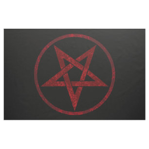 Red Djävulen Pentagram Tyg