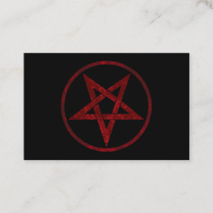 Red Djävulen Pentagram Visitkort